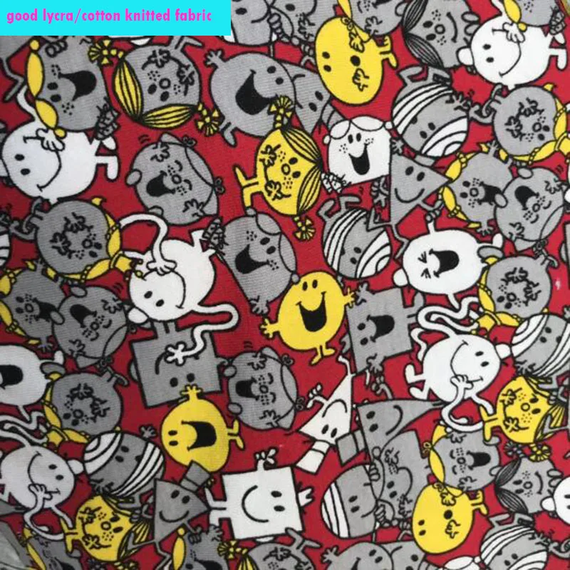 Тонкая кукольная ткань из лайкры/хлопка трикотажная с принтом головы куклы