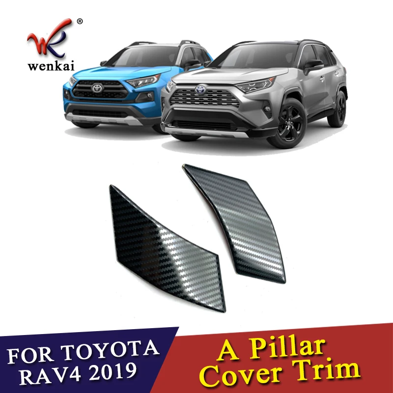 For Toyota RAV4 XA50 2019 2020 Carbon Fiber Car Window A Pillars Decorative Sticker Exterior Accessories 2PCS Car-Styling | Автомобили и