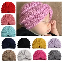 Chapeau indien en laine pour bébé fille et garçon, couleur unie, accessoires pour cheveux, couvre-chef, cravates