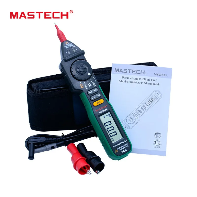 

Mastech MS8212A Multimetro Pen type Non-contact Voltage AC DC Voltage Current Tester Multimetro Diode detector VS MS8211D