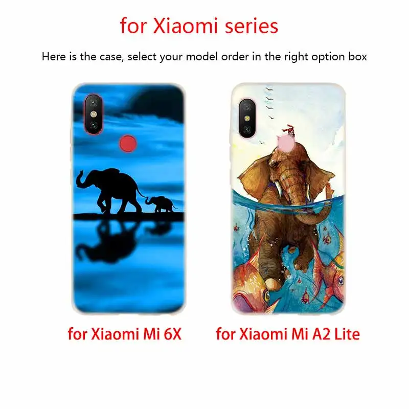 Мягкий чехол из ТПУ Для Xiaomi Mi 11 Pro Ultra 10 9 8 SE 6X 5X A3 A1 A2 LITE cc9 cc9e с принтом слона|Бамперы|