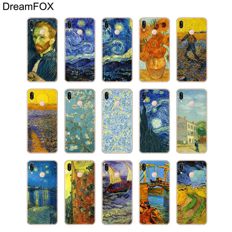 DREAMFOX M561 Ван Гог Мягкий ТПУ силиконовый чехол для huawei Honor 6A 6C 7X9 10 P20 P30 Lite Pro P Smart 2019 |