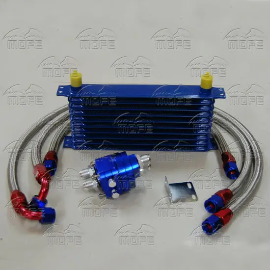 MOFE Racing Универсальный 9 Ряд AN10 Масляный радиатор двигателя Комплект фильтр