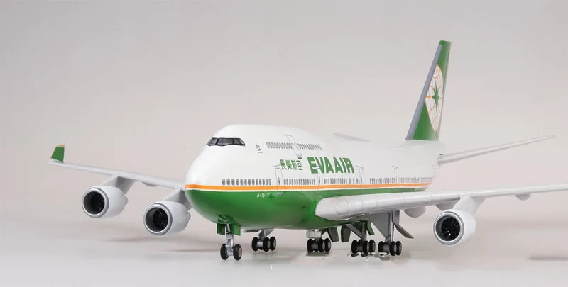 Normal 1/157 масштаб 47 см самолет Boeing B747 самолет Тайвань EVA AIR Airline Модель свет и колесо литья под давлением пластик Смола самолет - Цвет: Normal