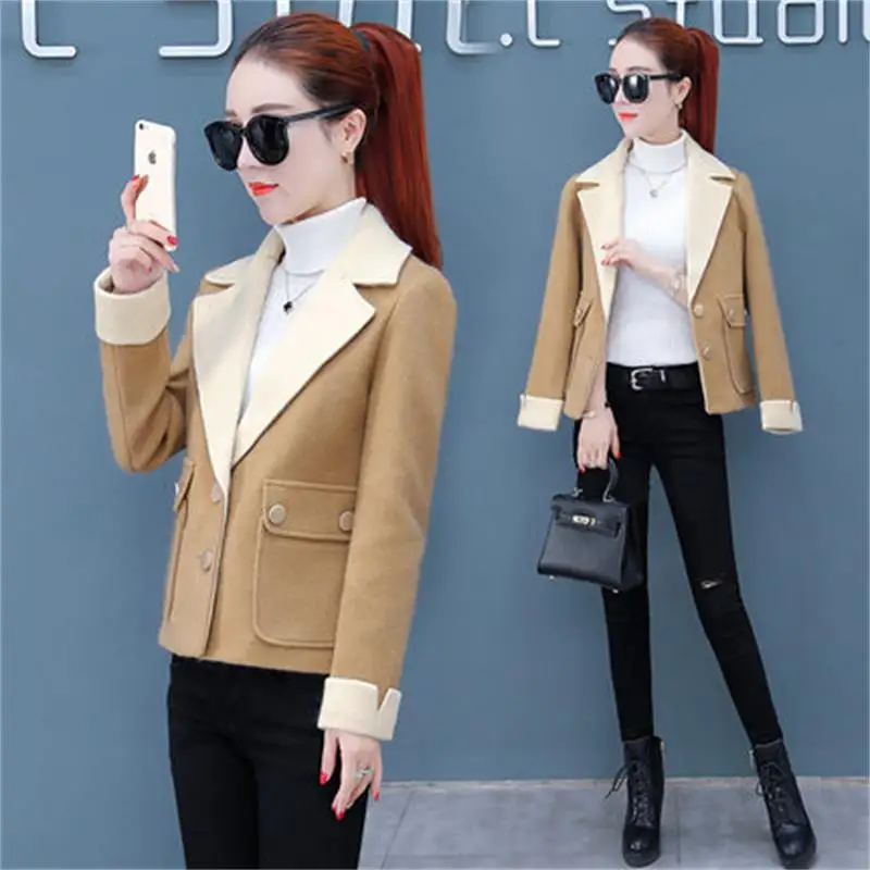 2019 autumn and winter new ladies explosion models fashion wild temperament short woolen coat tide | Женская одежда