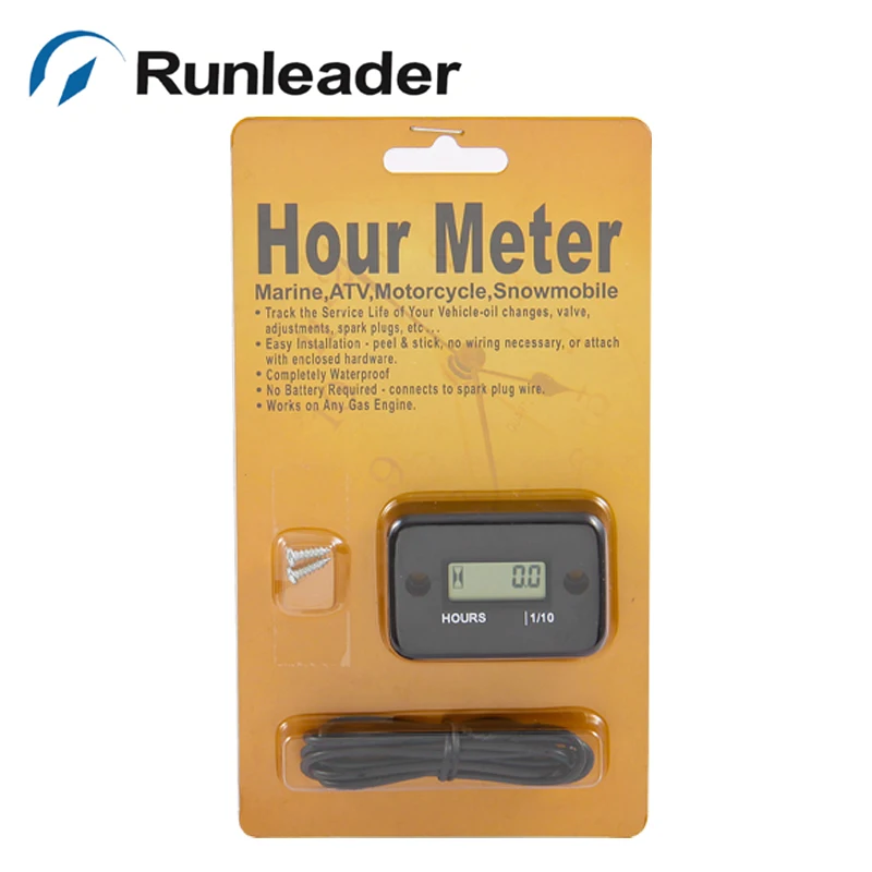 Runleader LCD Индуктивный цифровой счетчик часов для Гидроцикла мотоцикл снегоход Морская Лодка ATV газонокосилка планер paramotor мотокросс