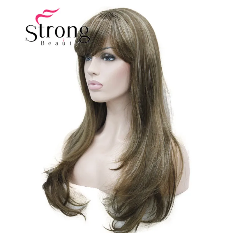 StrongBeauty 2" синтетический парик длинные термостойкие большие волнистые волосы для женщин косплей парик светло-коричневый с выделенным