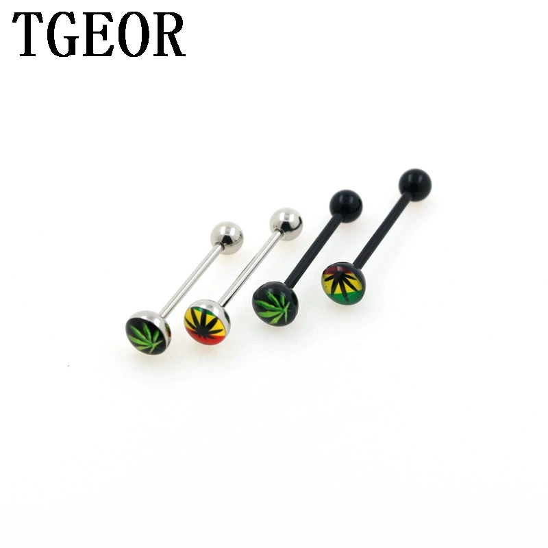 Оптовая продажа ювелирное изделие для тела плетеные лист акриловые язык кольцо