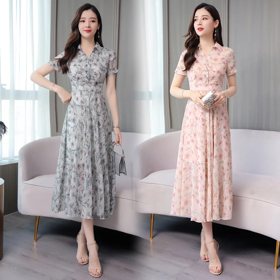 Женское шифоновое платье Макси Boho винтажное длинное пляжное большого размера 3XL