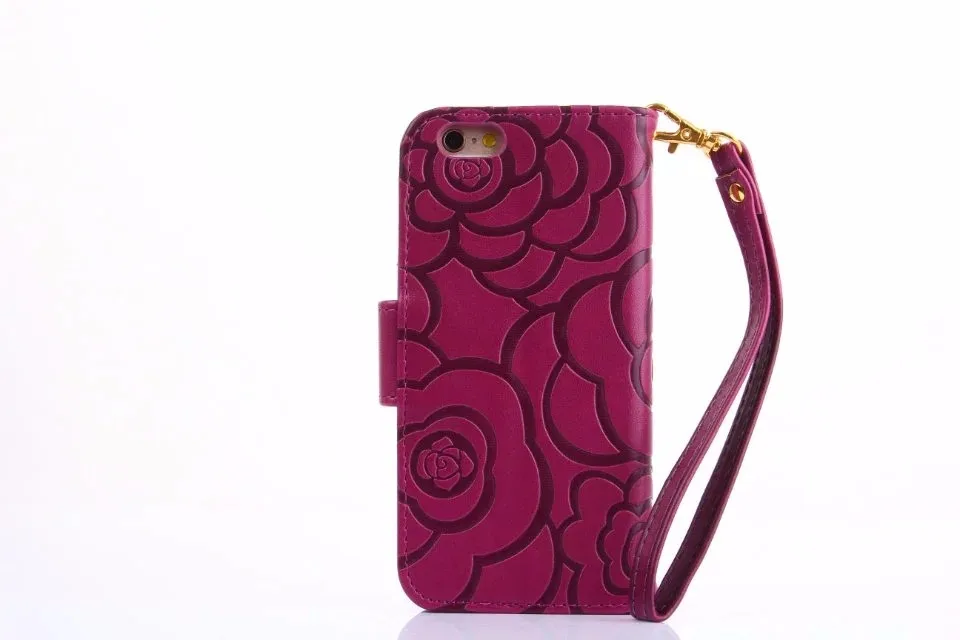 Модные 3D цветком камелии из искусственной кожи чехол для iPhone X 7 8 plus, 6 S, 6 Plus, для samsung S8 S9 плюс S7 край Note9 чехлы для телефонов