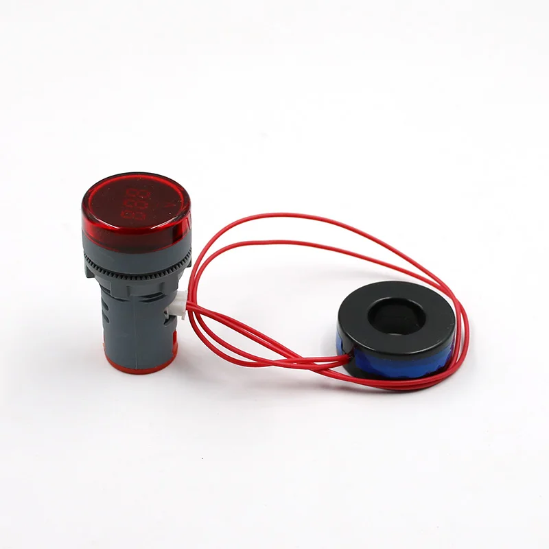Red Ammeter 22 мм светодиодный цифровой дисплей переменного тока 60-500 В 0-100A амперметр вольтметр напряжение измеритель тока индикатор сигнальный светильник пилот - Цвет: Red Ammeter