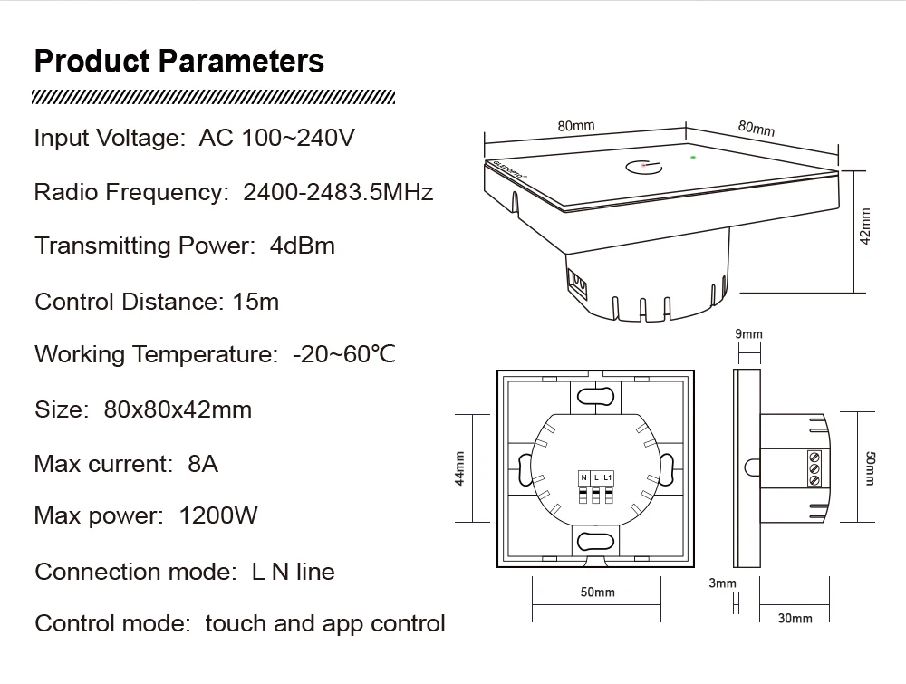 Настенный выключатель ZIGBEE, AC100-240V управления, маломощные электронные устройства, приложение и Голосовое управление, работа с эхо плюс зигби шлюзами
