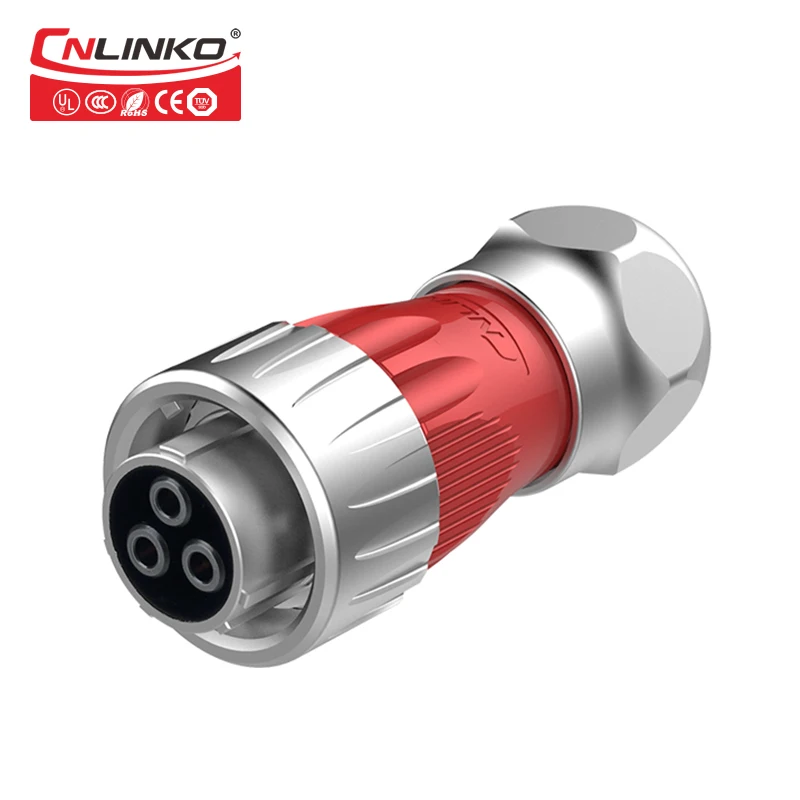 Cnlinko M24 3 Pin IP67 водонепроницаемый разъем металлический корпус 500V 25A промышленная