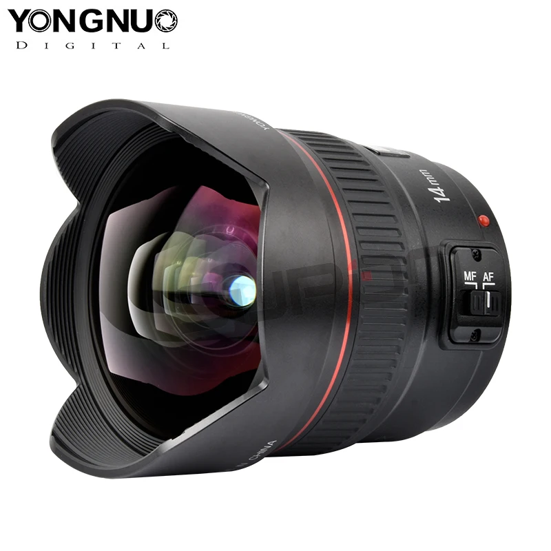 Новое поступление ультраширокоугольный объектив YONGNUO YN14mm AF MF F2.8 для камеры Canon 60d