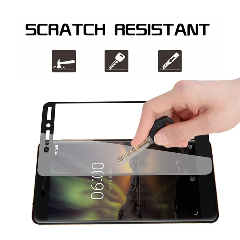 Protector de pantalla para Nokia 6,1, vidrio templado para Nokia 6,1 (2018), pel&iacute;cula de vidrio TA-1068 TA-1050 TA-1043 TA-1016 TA-1045 5,5 ", 2 uds.-3