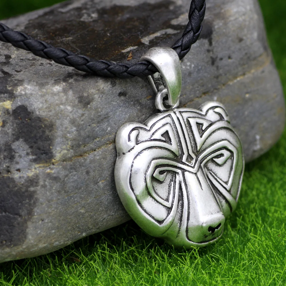 Викинг медведь ожерелье с подвеской в форме головы кельтские украшения