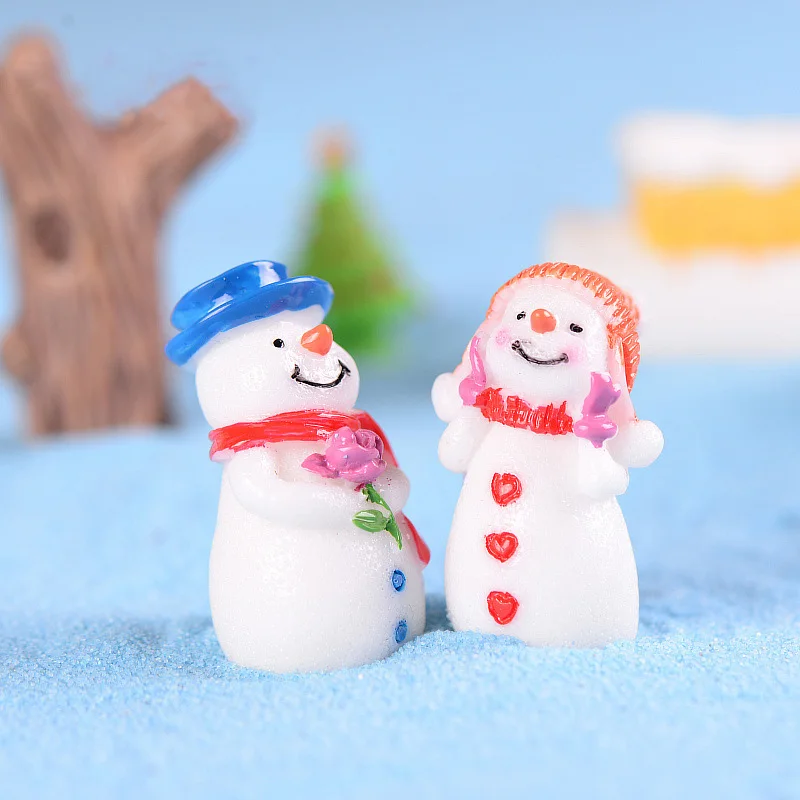 Миниатюрная фигурка Lover Snowman Мини фигурки для Рождественского украшения дома