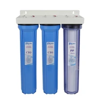 3 stage whole house water filter system with pp sediment and premium carbon block filter 15 micron 1st stage clear 34 inlet