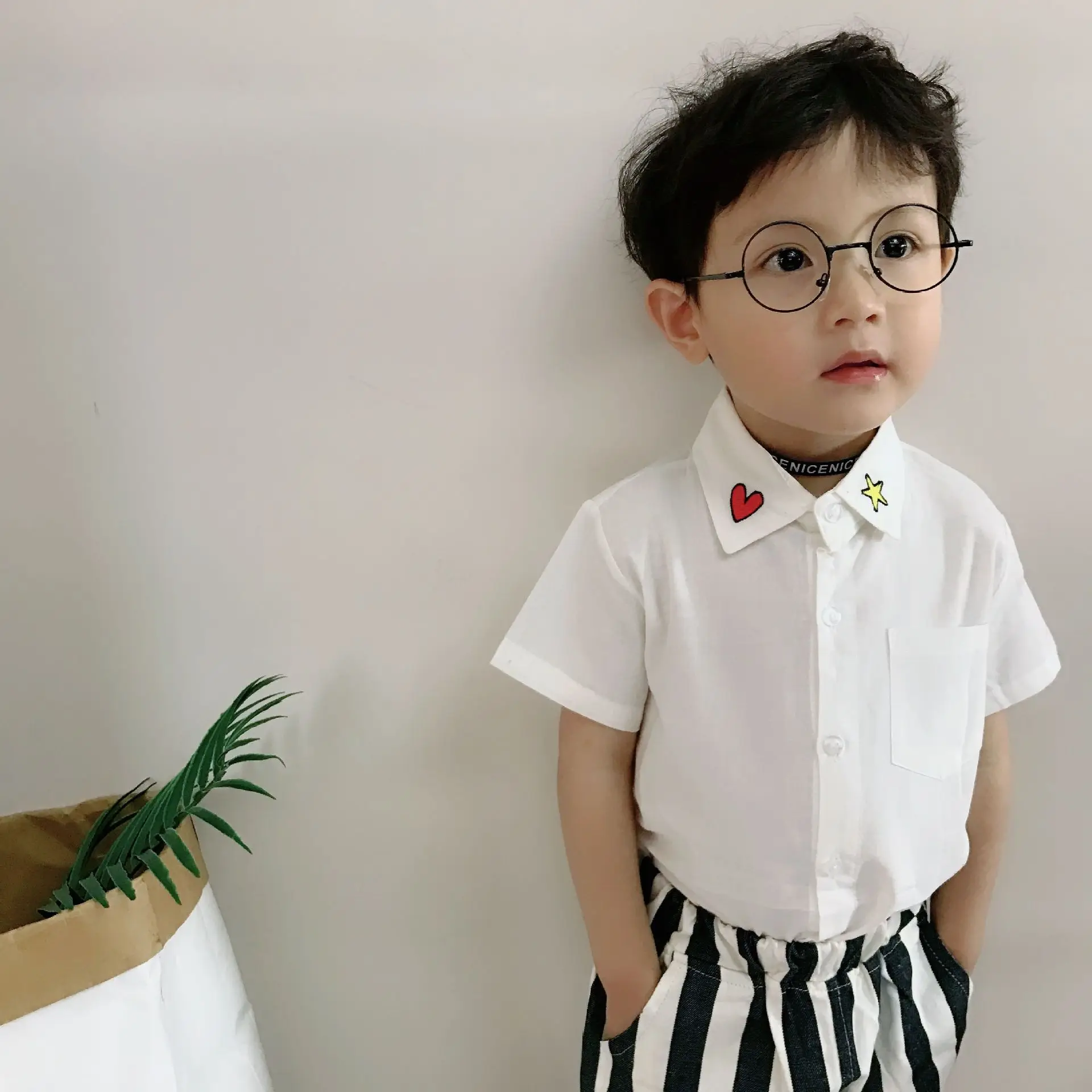 Детская одежда летние рубашки для мальчиков новинка 2018 повседневные с короткими