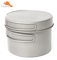 toaks ckw 1300 titanium outdoor camping pan hiking cookware backpacking cooking picnic bowl pot pan set with folded handle
