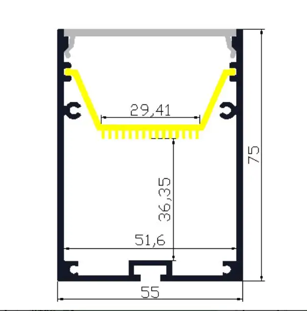 Бесплатная доставка 50 м/лот 2 лампочки светодиодный алюминиевый профиль для