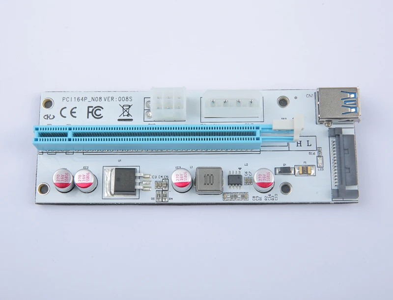 Новая 3в1 VER008S 60 см PCI-E переходная карта с 4pin 6pin Sata Molex Power PCIe 1x до 16x расширитель для
