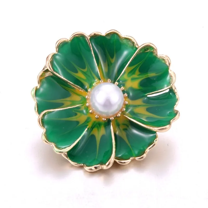 New 10pcs/lot Snap Button Jewelry DIY Crystal Rhinestone Big flower charm Metal Buttons Fit 18mm Snaps bracelet necklace women | Украшения