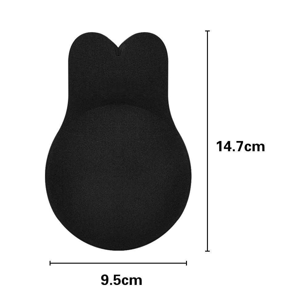 9.5cm Black (1 pair) Силиконовые многоразовые накладки на грудь, против морщин, самоклеющиеся, пуш-ап, бюстгальтер, наклейки на соски, невидимый бюстгальтер без бретелек, инструмент для ухода за кожей - Цвет: 9.5cm Black (1 pair)