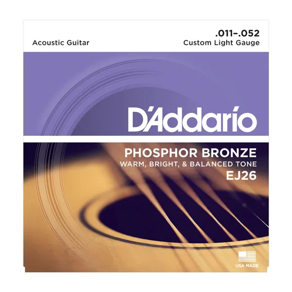 D'addario Daddario бронза/Phospher бронзовые для акустической гитары строки EJ10 EJ11 EJ12 EJ13 EJ15 EJ16 EJ17 EJ26 - Цвет: EJ26 11 to 52