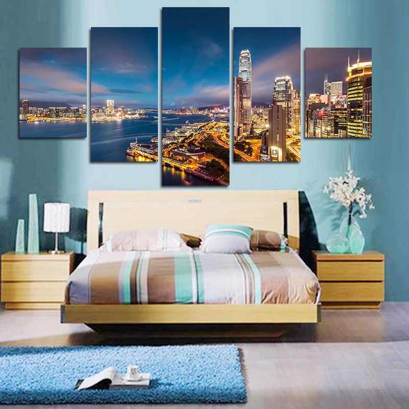

2016 Cuadros Decoracion The Beauty Of Night Sky City Modern Home Decor Oil Painting Wall Art Canvas Hd Print For Living Room