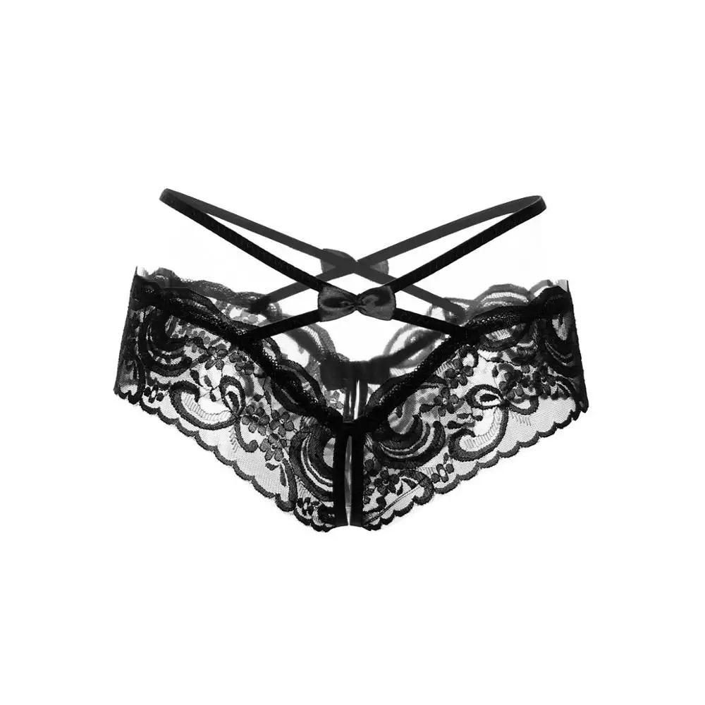 

Floral Sexy Underwear Crotch Women Erotic Lingerie G-string Women Hollow Out Low Waist Open Nightwear Max Lace Rise