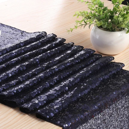 navy blue Новое поступление 5 шт/партия 30*275 см вышитые 3 мм плотные Золотые/серебряные блестки стул лента для свадьбы стул chiavari для вечеринок украшения - Цвет: navy blue