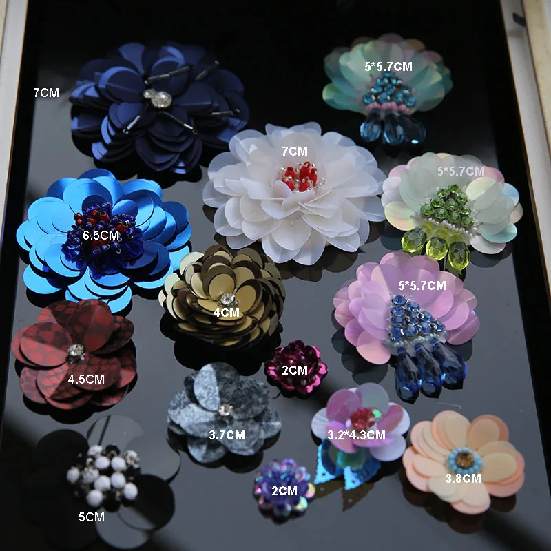 3D Ручная работа бусины цветы патчи для одежды сделай сам Пришивные блестки