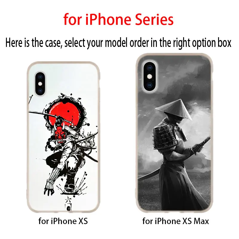 Японский самурайский силиконовый мягкий чехол для телефона iPhone 13 12 11 Pro X XS Max XR 8 7 6