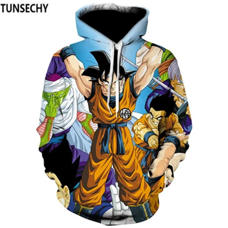 Бренд tunsechy Dragon Ball 3D толстовки с капюшоном для мужчин и женщин толстовка Dragon Ball Z Аниме модные повседневные спортивные костюмы с капюшоном для мальчиков - Цвет: picture color