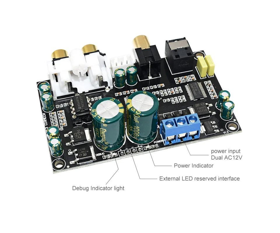 AIYIMA HIFI Fever High Fidelity CS4398 CS8416 коаксиальный Оптический аудио декодер DAC MP3 декодирующая плата DIY для усилителей мощности