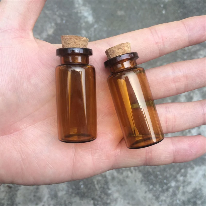 100 шт. маленькие коричневые стеклянные флаконы с пробкой 2 мл 5 10 50 мл|glass jar|glass jar