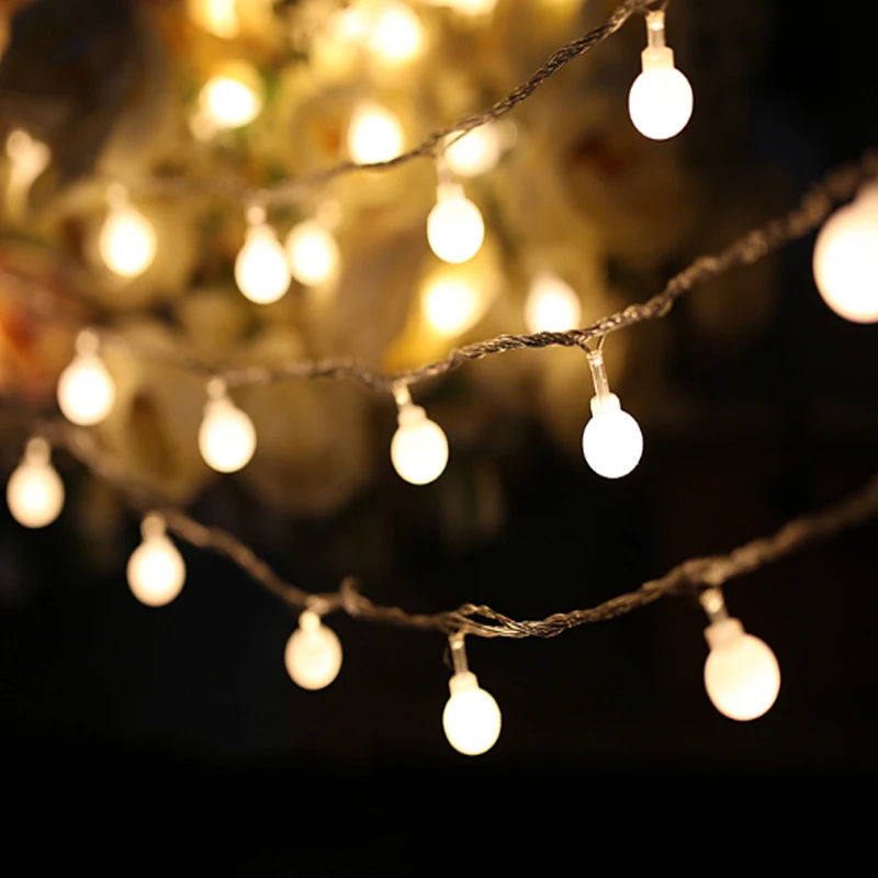 Новинка Наружное освещение 10 м 50 светодиодов Светодиодные Шаровые струнные