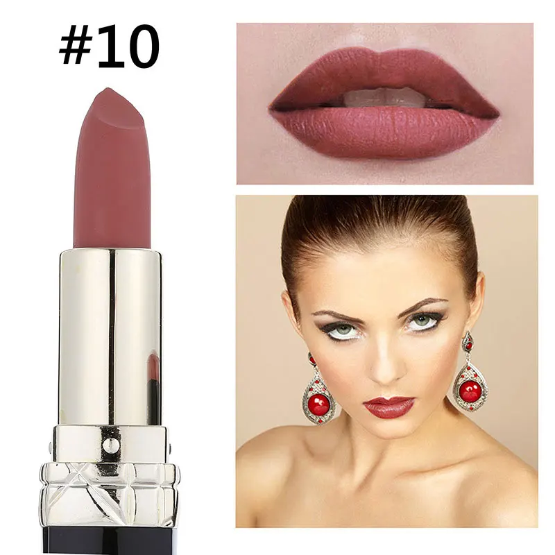 10 MISS ROSE, губная помада телесного цвета, красные цвета, ручка для губ, матовая губная помада, женская косметика, батон, Водостойкий карандаш для губ, Batom mate - Цвет: 10