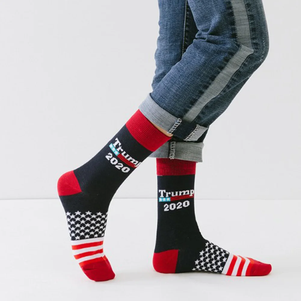 1 пара Chaussette модные удобные с принтом лодыжки Трамп 2020 для взрослых хлопок