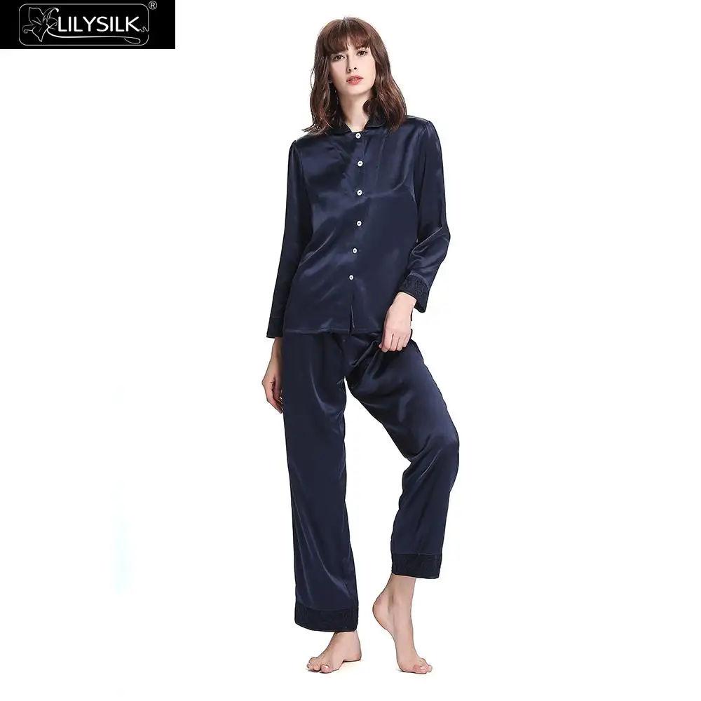 Lilysilk пижамы женская шелковая комплект костюм белье домашняя одежда для женщин