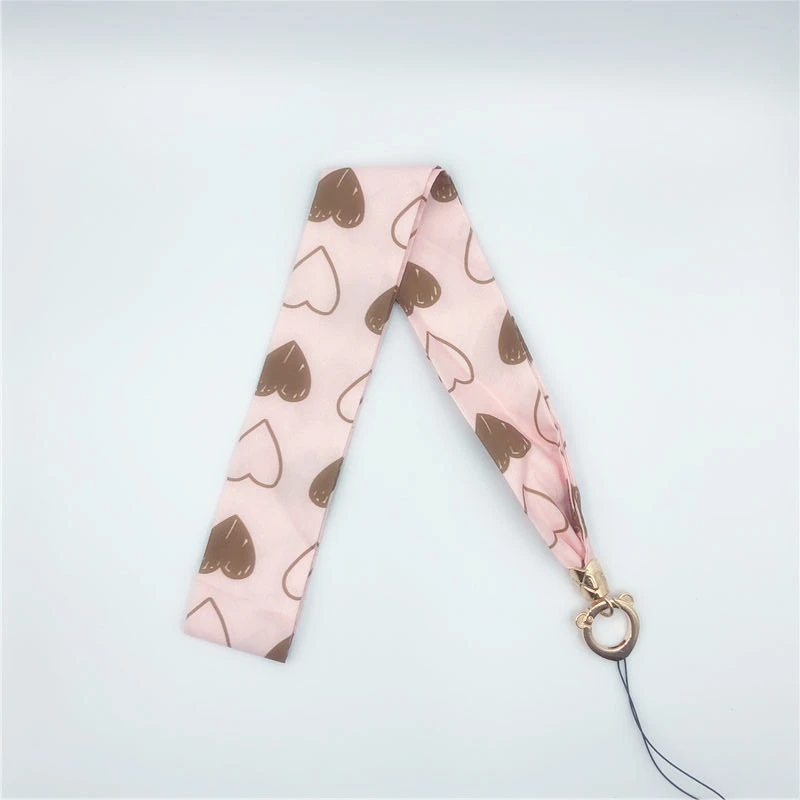 Female Fashion Silk Lanyard Wide Neck Fresh Fabric Neck Straps For Keys ID Card Gym Phone Straps USB Badge Holder DIY Hang Rope