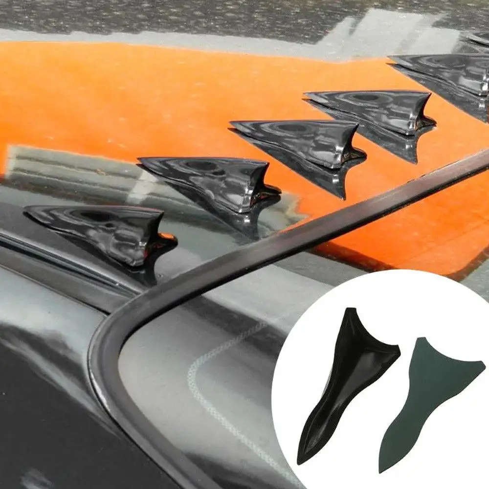 

10Pcs Car Styling Universal Shark Fin Kit Diffuser Spoiler Auto Car Roof Tail Wing trucks SUV Carbon Fiber Decor Stickers