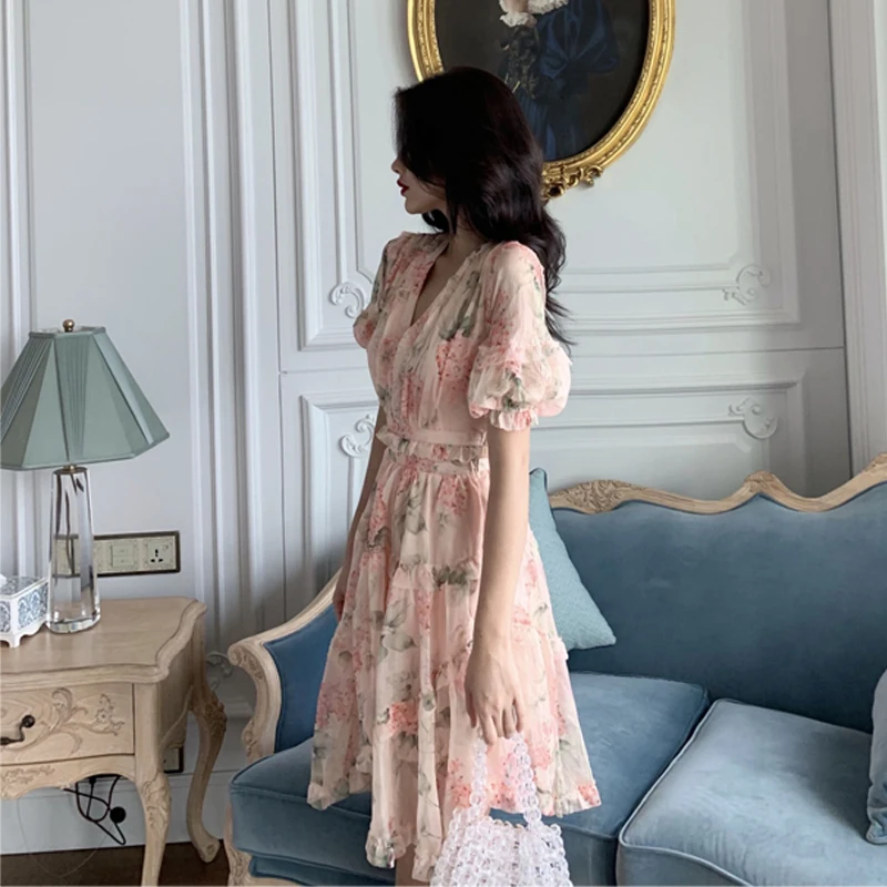 Модная Милая стильная женская одежда с v-образным вырезом и принтом