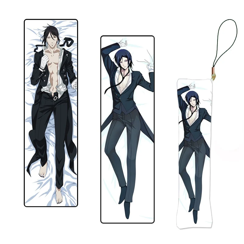 Черный Дворецкий японского аниме Грелл Sutcliff &amp Sebastian Mini Dakimakura брелок-подушка