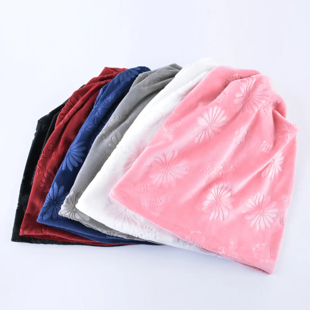 TQMSMY женские облегающие шапки Шапки для весны и осени бархатные воротник шарф