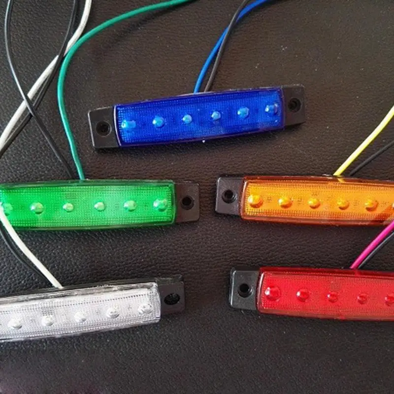 10 шт. 6LED/pc Авто сигнальный индикатор Боковой габаритный фонарь задние фонари зазор задние фонари для автобус, грузовик, фургон караван RV грузовик