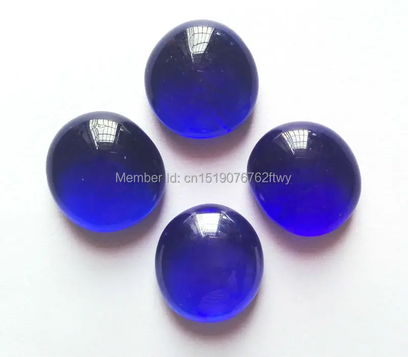 Голубое стекло ремесло подарок 80 шт Плоские блестящие бусины Галька Камни для