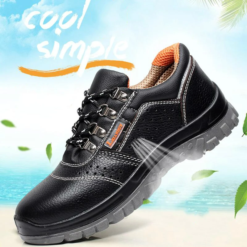 Мужские повседневные ботинки со стальным носком рабочая безопасная летняя обувь