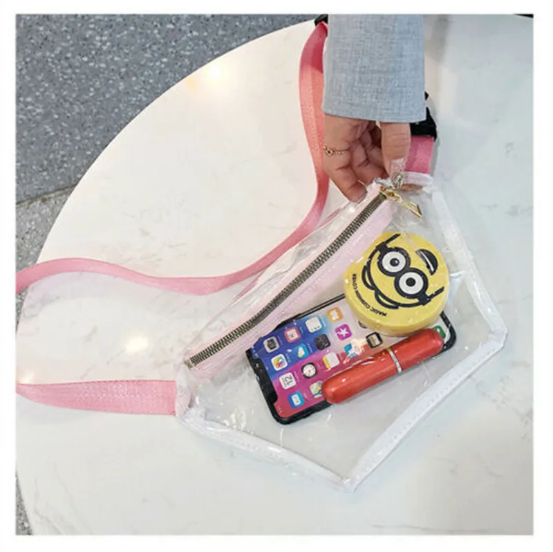 Женская прозрачная поясная сумка из ПВХ на молнии забавная портативная дорожная